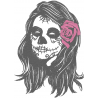 Portait Femme skull à la rose