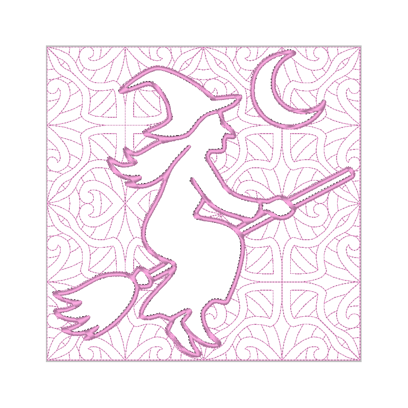 Sorcière d'Halloween - quilt 20x20 cm