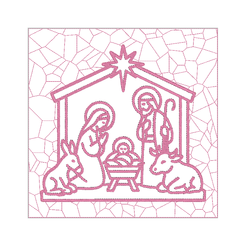 Trapunto / Quilt Christmas Nativity Scene