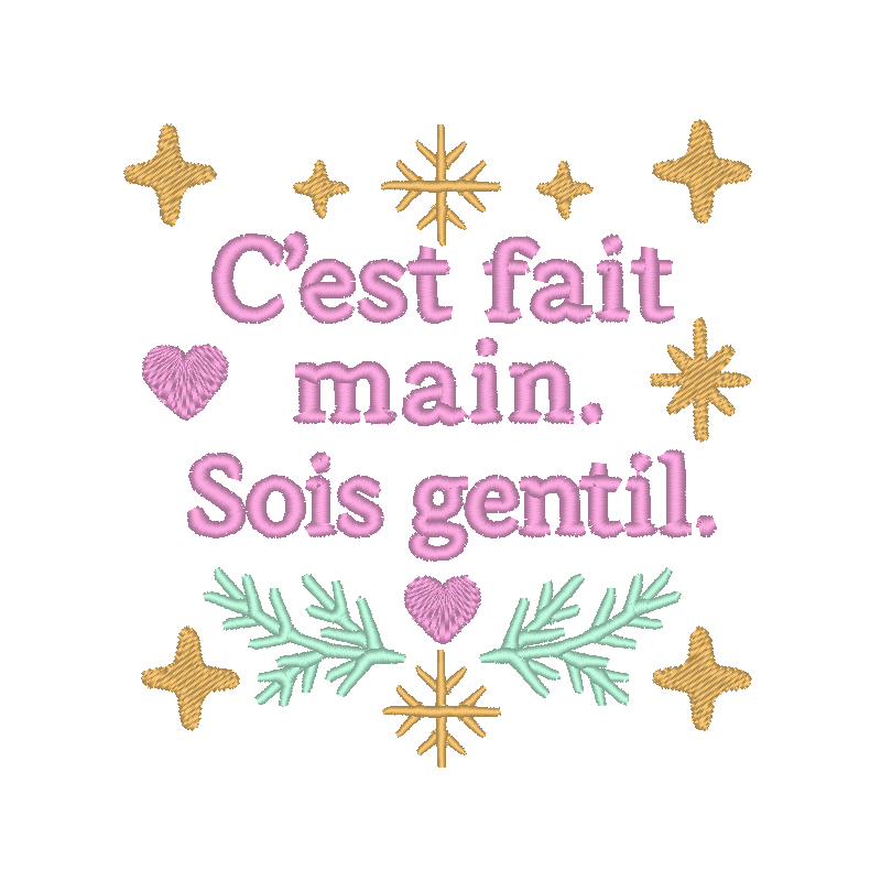 C'est fait main. Sois gentil. Esprit Noël