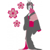 Grande geisha au sakura