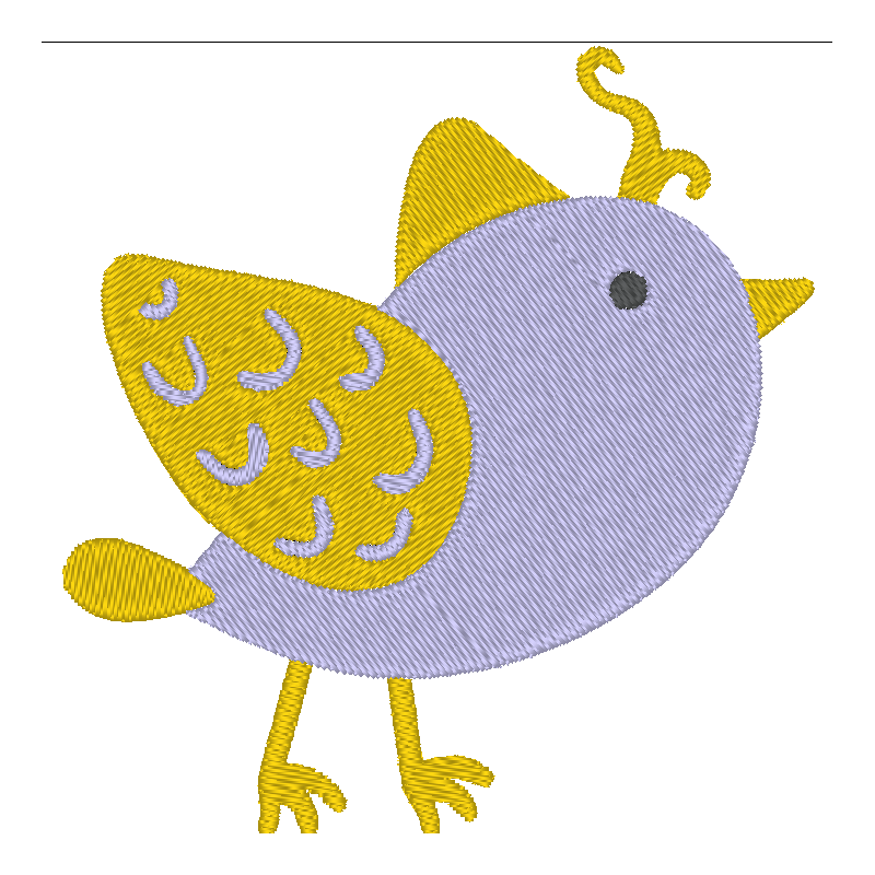 Oiseau violet et or